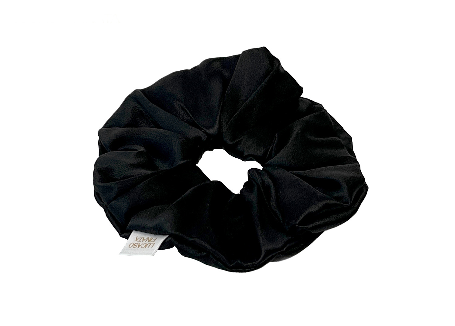 Lucaso Finata Hedvábná gumička do vlasů - Magic Black