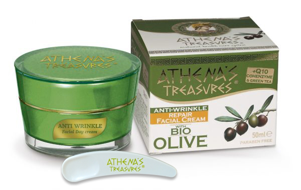 Athena's Treasures Pleťový krém proti vráskám s olivovým olejem (50 ml)