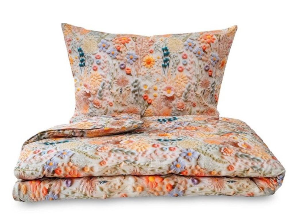 Kvalitex Bavlněné povlečení 5D 140x200 + 70x90 cm - Polní kvítí