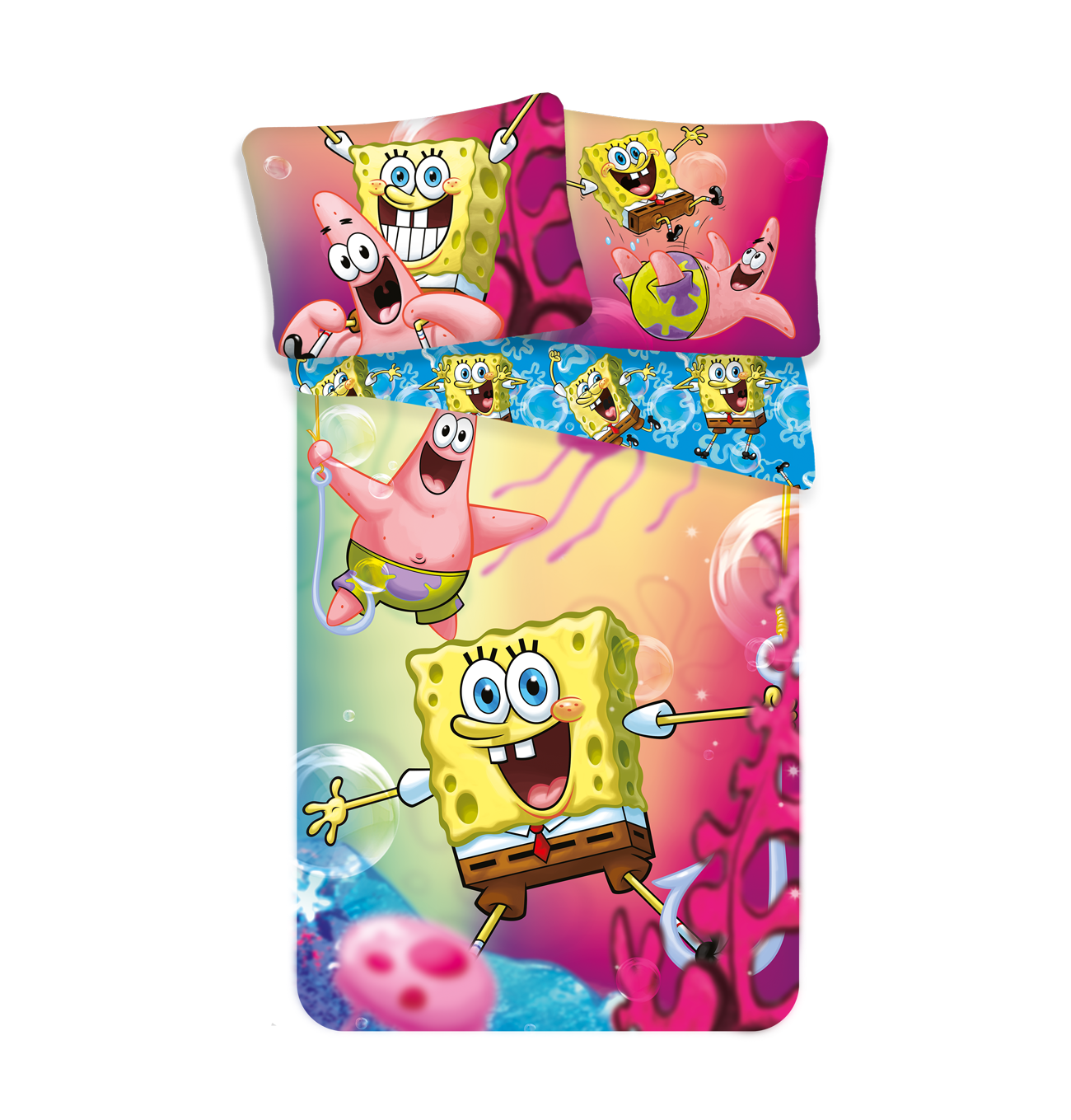 Jerry Fabrics Bavlněné povlečení 140x200 + 70x90 cm - Sponge Bob 