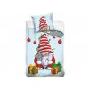Vánoční bavlněné povlečení 140x200 x 70x90 cm - Skřítek s dárečky