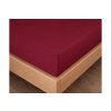 Luxusní bavlněné JERSEY prostěradlo s lycrou 180x200 cm - vínová