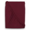Luxusní bavlněné JERSEY prostěradlo s lycrou 180x200 cm - vínová