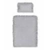 Povlečení do postýlky 100x135 + 40x60 cm s volánkem - Mayamoo světle šedé 2