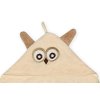 Bavlněná osuška pro miminko s kapucí Sovička 80x80cm - Béžová 3