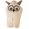 Bavlněná osuška pro miminko s kapucí Sovička 80x80cm - Béžová