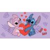 Bavlněná froté osuška 70x140 cm - Lilo and Stitch "Kiss"