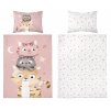 Povlečení do postýlky 100x135 + 40x60 cm - Kočičí hvězdy růžové5