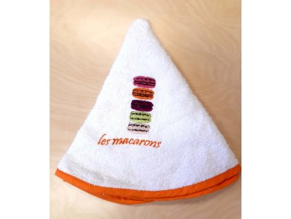Kulatý ručník - Makronky s oranžovým okrajem