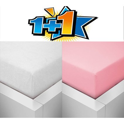 Prostěradlo jersey do postýlky Multipack - 60x120 bílá, růžová