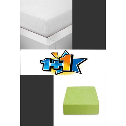 Prostěradlo jersey do postýlky Multipack - 60x120 bílá, zelená