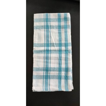 Bavlněná utěrka 50x70 modré kostky (60)