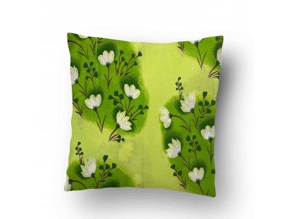 Povlak na polštářek Zelené květy 40x50 cm - II. jakost