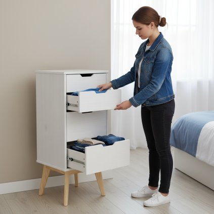 Komoda 2+2 zásuvky BONITO bílý lak