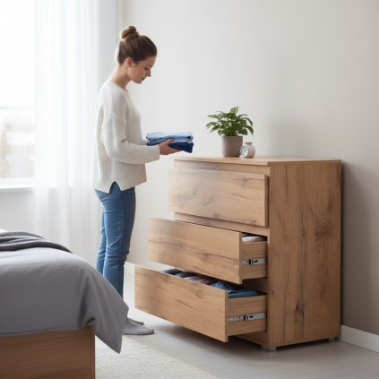 Komoda 3 zásuvky IMAGE 5 zlatý dub