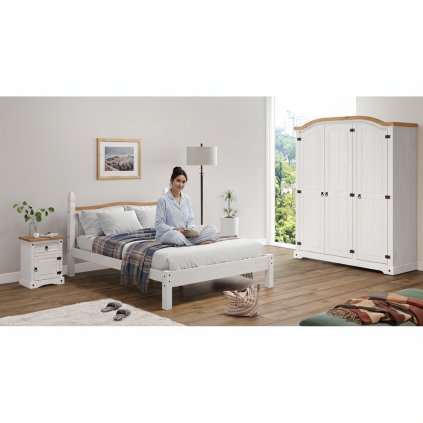 Dvoulůžko CORONA bílý vosk 140x200