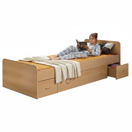 Jednolůžko s úložným prostorem 90x200