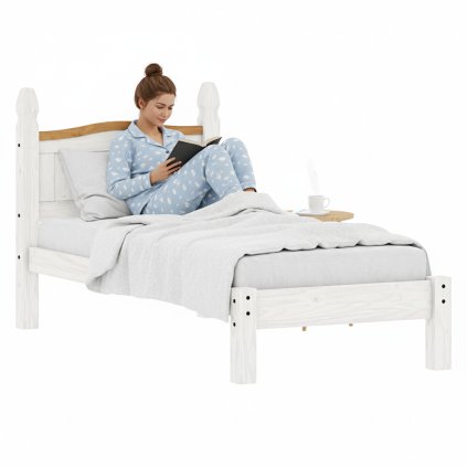 Jednolůžko CORONA bílý vosk