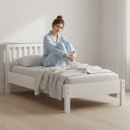 Jednolůžko TORINO 90x200 bílý lak