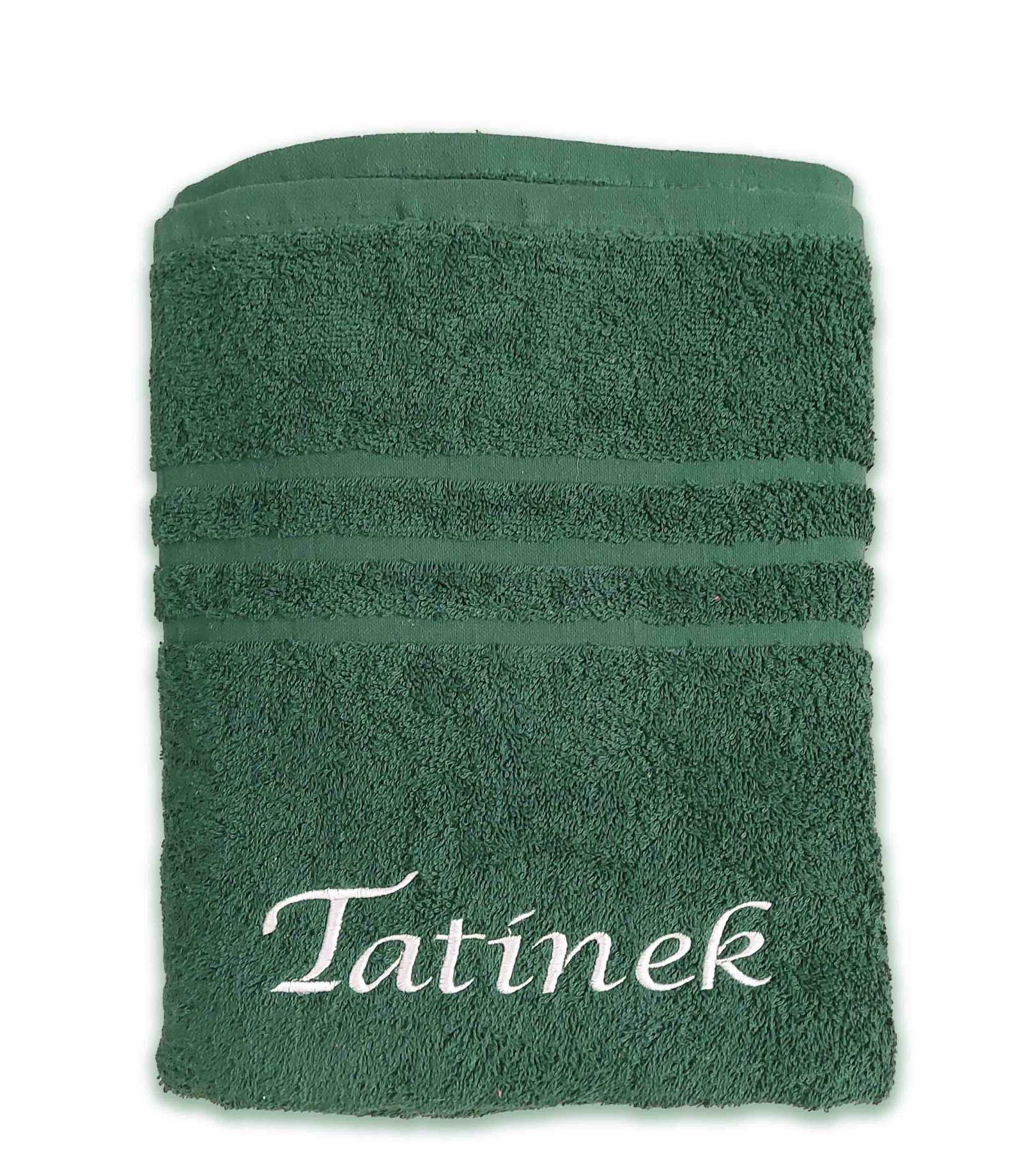 Levně Top textil Osuška s vyšitým nápisem "Tatínek" 70x140 cm Barva: tmavě zelená