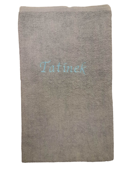 Levně Top textil Osuška s nápisem "Tatínek" - Tmavě šedá 70x120 cm