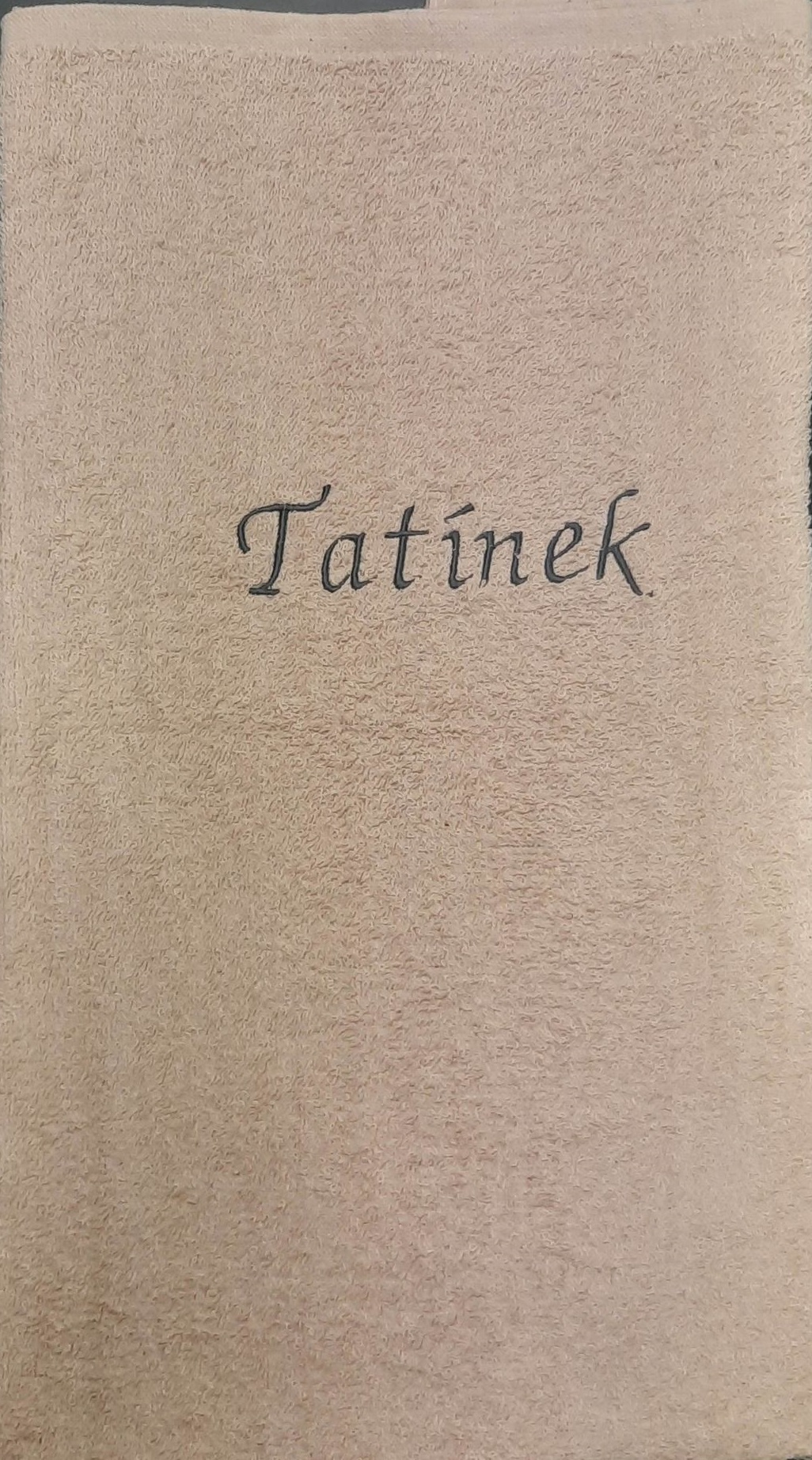 Levně Top textil Osuška s nápisem "Tatínek" - Béžová 70x120 cm