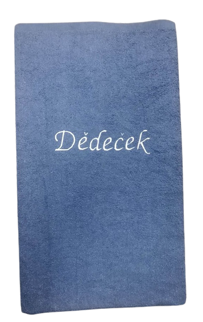 Levně Top textil Osuška s nápisem "Dědeček" - Tmavě modrá 70x120 cm