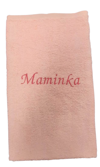 Levně Top textil Osuška s nápisem "Maminka" - růžová 70x120