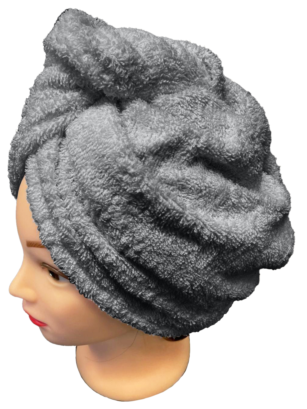 Chanar s.r.o Rychleschnoucí froté turban na vlasy, tmavě šedý