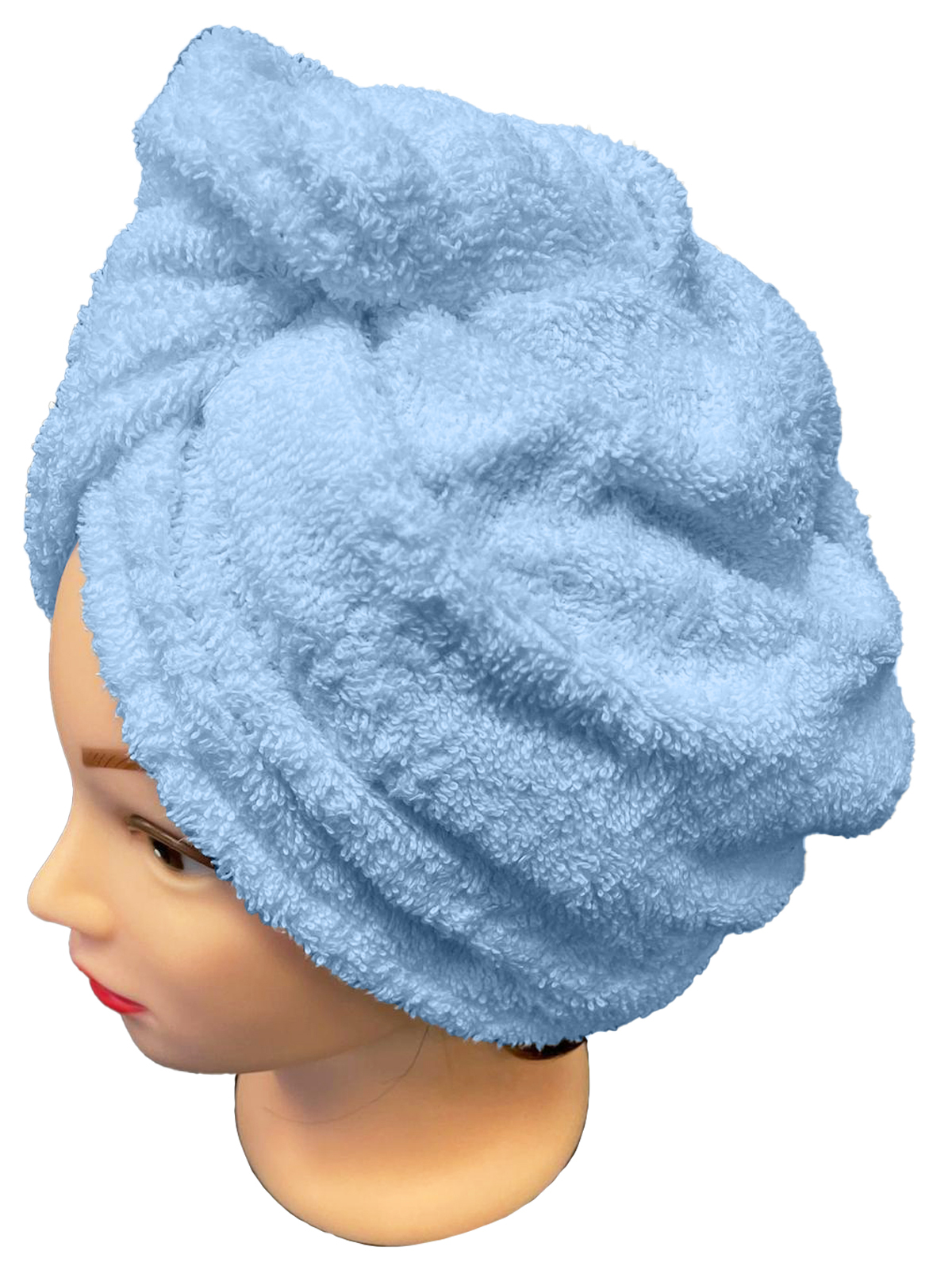 Chanar s.r.o Rychleschnoucí froté turban na vlasy, modrý