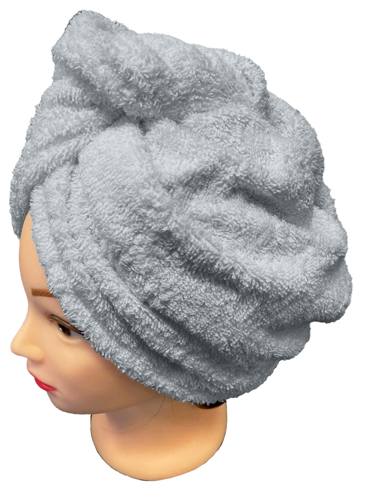 Chanar s.r.o Rychleschnoucí froté turban na vlasy, světle šedý