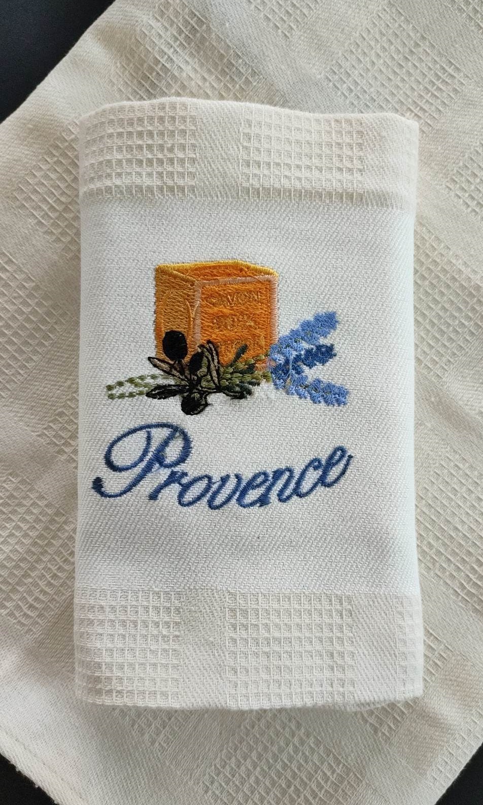 Levně Top textil Bavlněná utěrka Provence Žlutá kostka 50x70, krémová