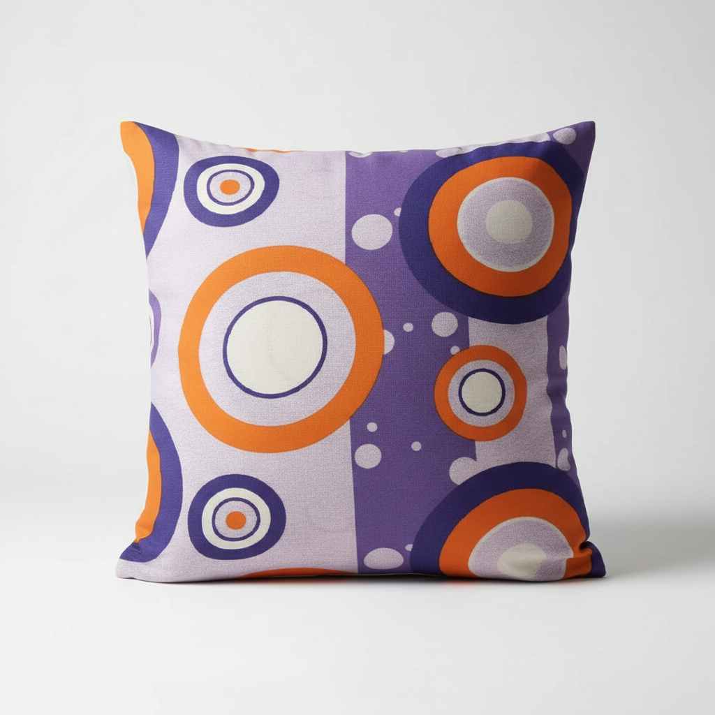 Top textil Povlak na polštářek Kruhy fialové 45x45 cm kapsa