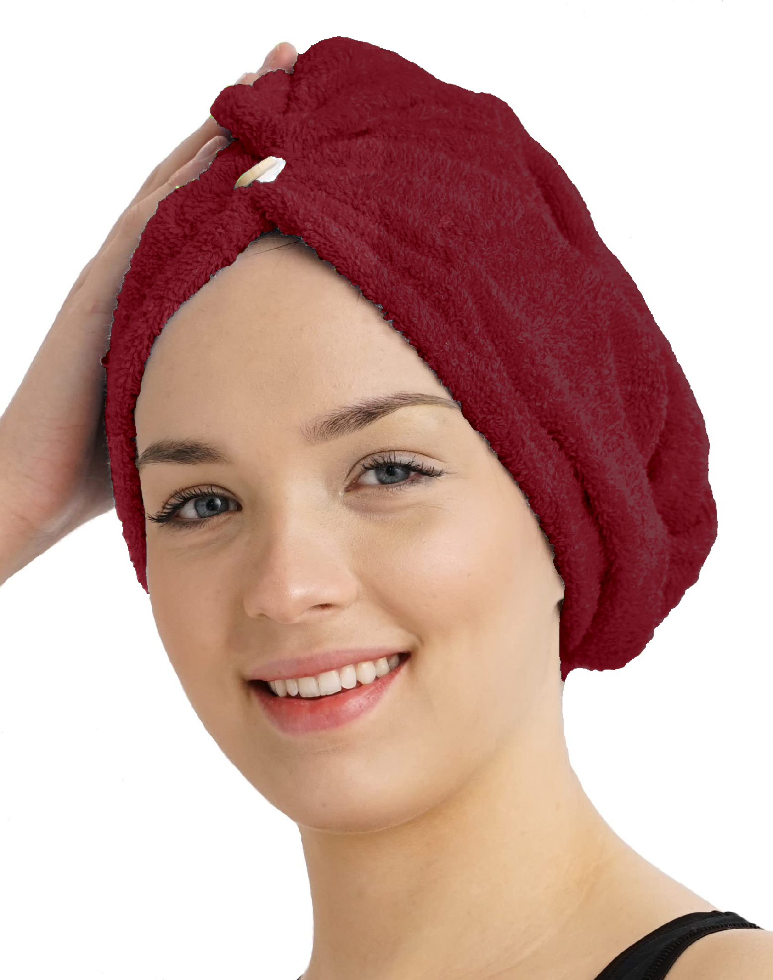 Chanar s.r.o Rychleschnoucí froté turban na vlasy, vínový