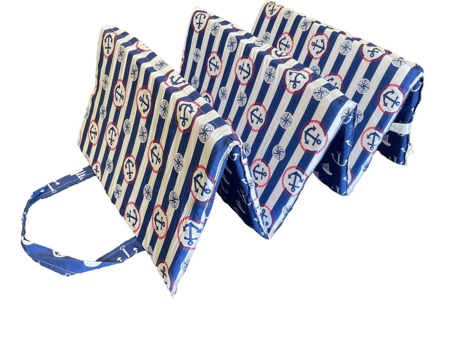 Top textil Plážové lehátko Námořní kotvy a pruhy 2