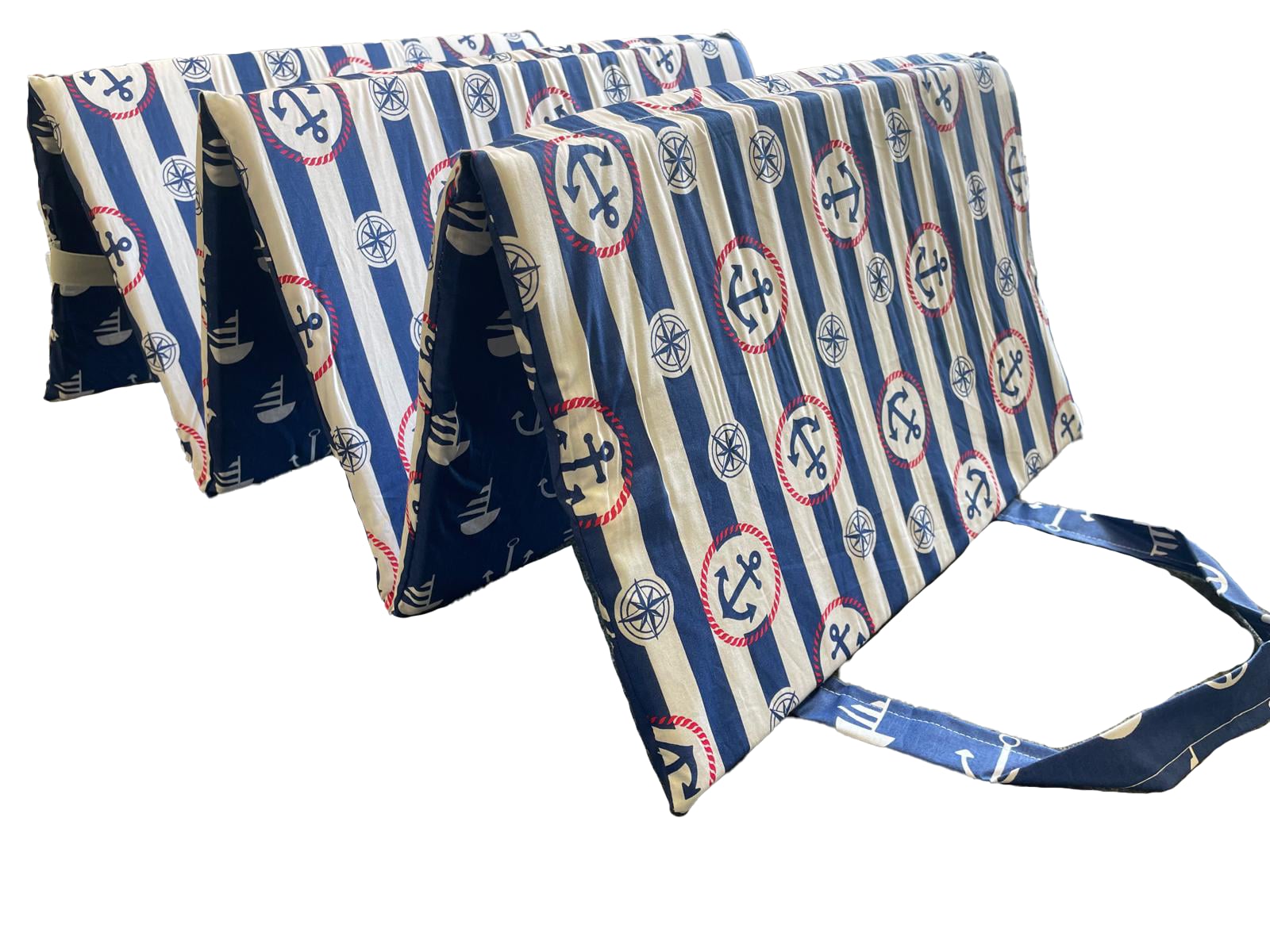 Top textil Plážové lehátko Námořní kotvy a pruhy