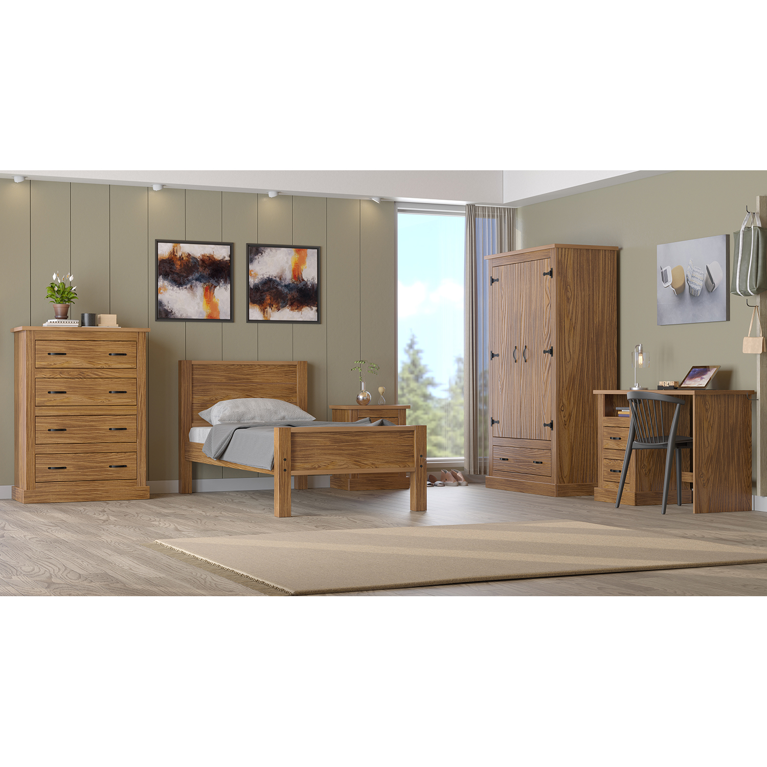 Jednolůžko EL DORADO 90x200 dub antik 5