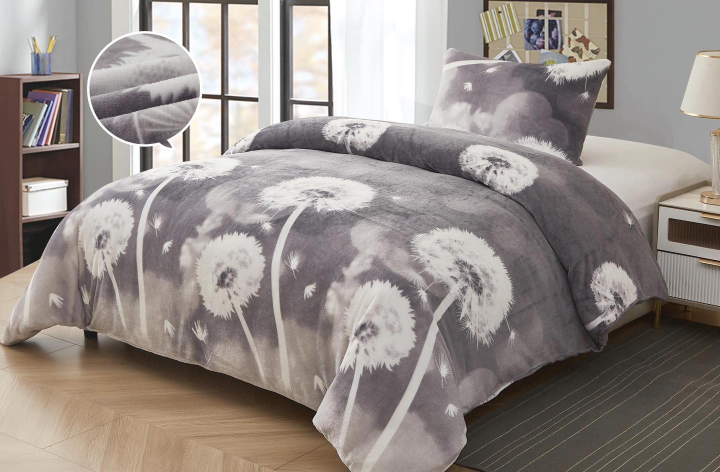 Povlečení Mikroplyš Pampelišky 140x200, 70x90 cm