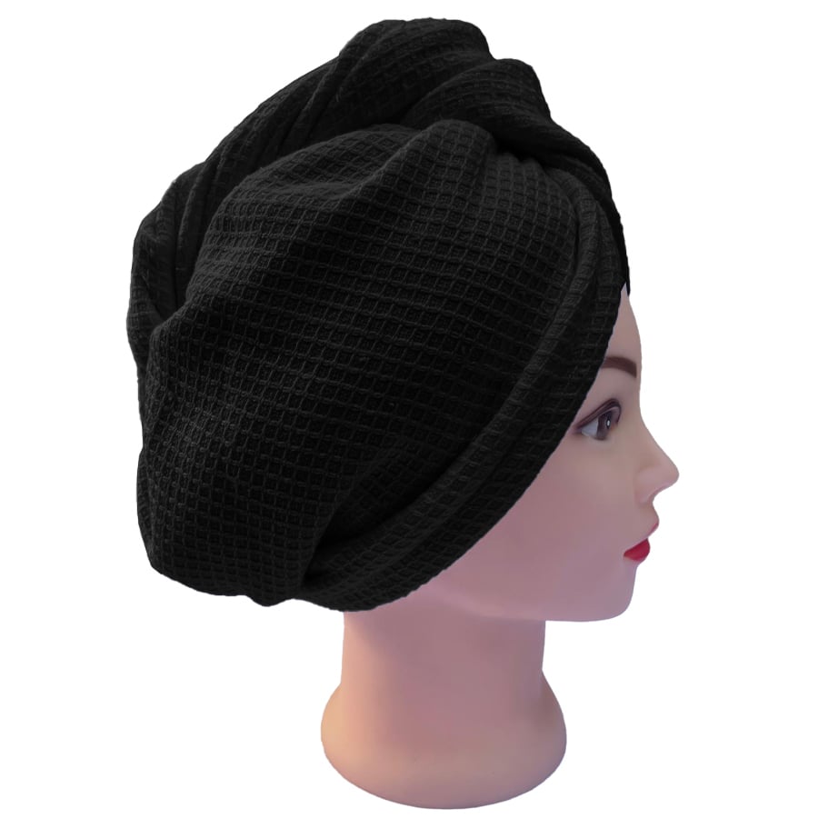 Chanar s.r.o Turban na vlasy vafle, černý 2