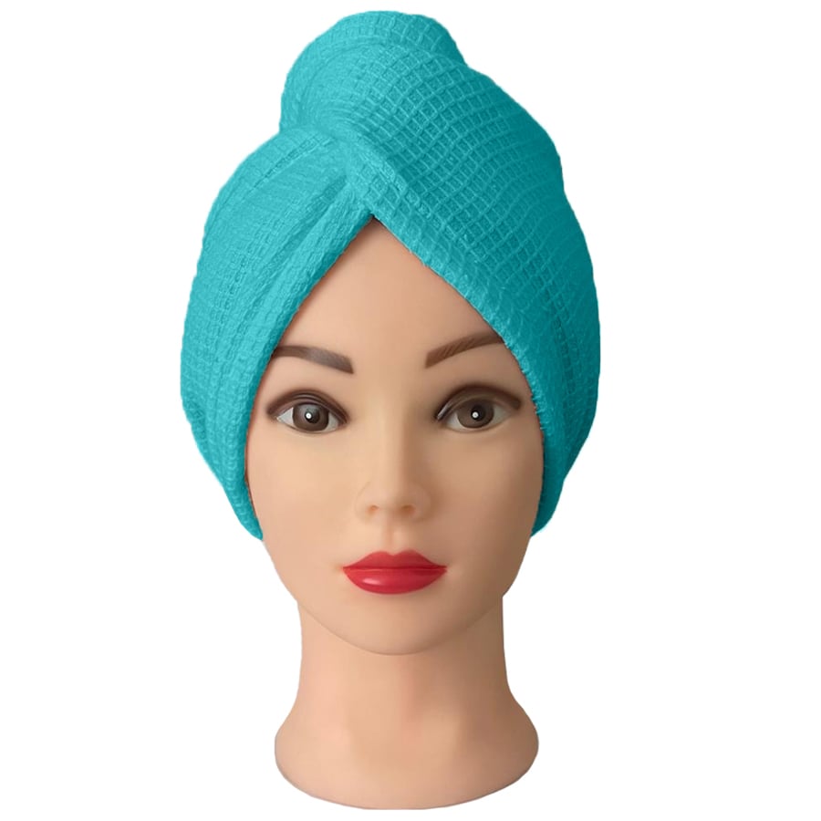 Chanar s.r.o Turban na vlasy vafle, tyrkysový