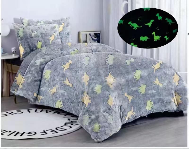 Povlečení Mikroplyš Dino 140x200, 70x90 cm svítící