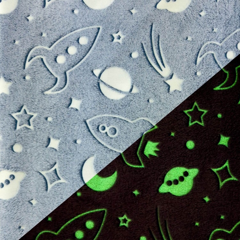 Povlečení Mikroplyš Space 140x200, 70x90 cm svítící 2