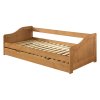 Dřevěná postel s přistýlkou 8808V vosk - borovice