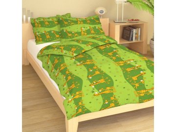 bavlnene detske povleceni zirafy zelene 0