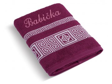 Froté ručník s výšivkou BABIČKA