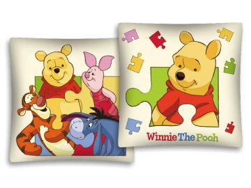 Povlak na polštářek Medvídek Pů puzzle 40x40 cm