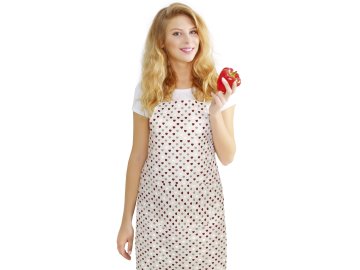 Kuchyňská zástěra RITA - trojbarevná srdička