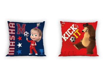 Povlak na polštářek Máša a Medvěd fotbal 40x40 cm