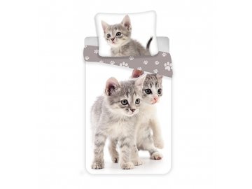 JERRY FABRICS Povlečení Kitten grey  Bavlna, 140/200, 70/90 cm