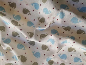 PREM Bambusová tetra plena s potiskem Velryba modrá 70x70 cm